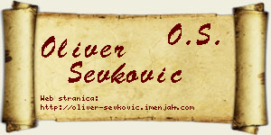 Oliver Ševković vizit kartica